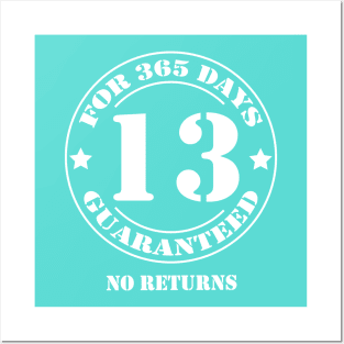 Birthday 13 for 365 Days Guaranteed Posters and Art